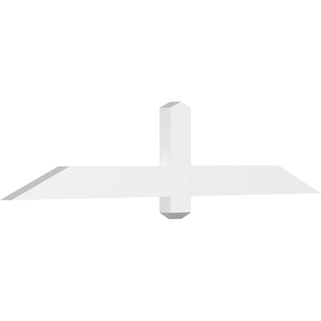 Ekena Millwork Eugene Architectural Grade PVC Gable Bracket, 60"W x 12 1/2"H x 2"D x 4"F, 5/12 Pitch GBP060X13X0204EUG00